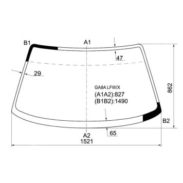 Стекло лобовое в клей MAZDA 626 5D HBK 91-97 <b>XYG GA8A LFW/X</b>