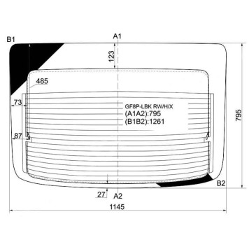 Стекло заднее (крышка багажника) с обогревом MAZDA 626 5D LIFTBACK 97- <b>XYG GF8P-LBK RW/H/X</b>