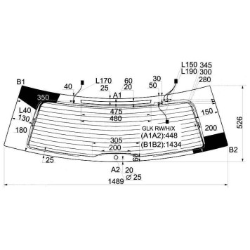 Стекло заднее (крышка багажника) с обогревом MERCEDES-BENZ GLK-CLASS X204 08- <b>XYG GLK RW/H/X</b>