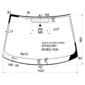 Стекло лобовое в клей VOLKSWAGEN GOLF VI 5D HBK 2009- <b>XYG GOLF-VI-VCP LFW/X</b>