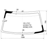 Стекло лобовое в клей VOLKSWAGEN POINTER 3D / 5D HBK 2003- <b>XYG GOL LFW/X</b>