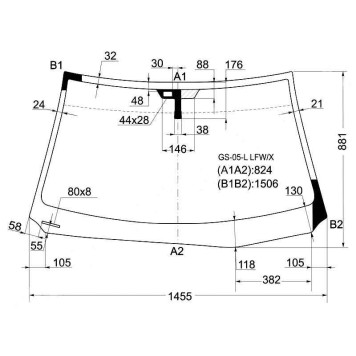 Стекло лобовое в клей LEXUS GS300 / 350 / 430 / 460 05- <b>XYG GS-05-L LFW/X</b>