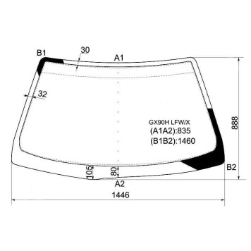 Стекло лобовое в клей TOYOTA CHASER HARDTOP 92-96 <b>XYG GX90H LFW/X</b>