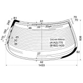 Стекло заднее с обогревом TOYOTA CRESTA 4D SEDAN 1996- б / отв. <b>XYG GXO-NH RW/H/X</b>