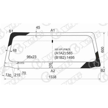 Стекло лобовое в клей HUMMER P13S / H3 5D SUV 04- <b>XYG H3-VP LFW/X</b>