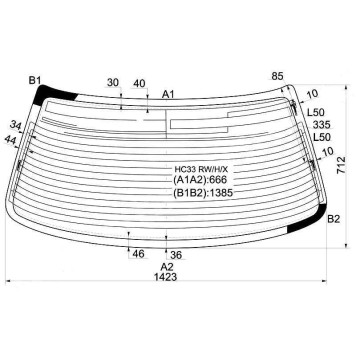Стекло заднее с обогревом NISSAN LAUREL H / T 88-92 <b>XYG HC33 RW/H/X</b>