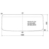 Стекло лобовое (В резинку) Hyundai HD120 97-18 / HD170 97-18 / HD250 97-18 / HD270 97-18 <b>XYG HD120-HT LFW</b>