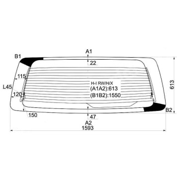 Стекло заднее с обогревом HYUNDAI H1-STAREX 97-07 <b>XYG H-I RW/H/X</b>