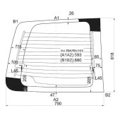 Стекло заднее (распашной двери) правое с обогревом HYUNDAI H1-STAREX 97-07 <b>XYG H-I RW/RH/H/X</b>