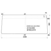 Стекло лобовое (Антенна / В резинку) Howo Expo 04- <b>XYG HOWO-N-A L25 LFW/H</b>