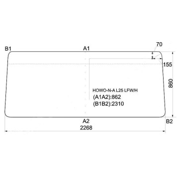 Стекло лобовое (Антенна / В резинку) Howo Expo 04- <b>XYG HOWO-N-A L25 LFW/H</b>