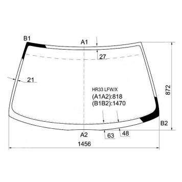 Стекло лобовое в клей NISSAN SKYLINE 93-98 4D <b>XYG HR33 LFW/X</b>