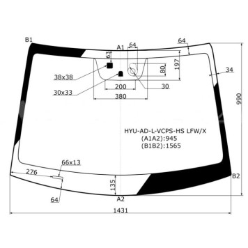 Стекло лобовое +дд +д / запотевания в клей HYUNDAI ELANTRA 16- <b>XYG HYU-AD-L-VCPS-HS LFW/X</b>