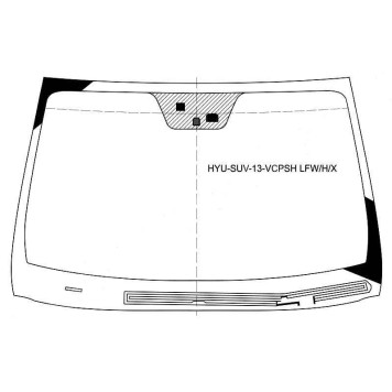 Стекло лобовое с обогревом щеток +дд в клей HYUNDAI SANTA FE (европейская сб.) 12-18 <b>XYG HYU-SUV-13-VCPSH LFW/H/X</b>