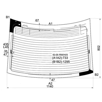 Стекло заднее с обогревом LEXUS IS250 / 350 05- 4D <b>XYG IS-05 RW/H/X</b>