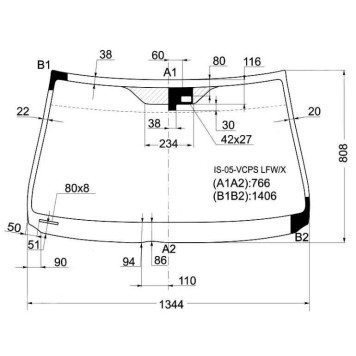 Стекло лобовое в клей LEXUS IS250 / 350 05- 4D <b>XYG IS-05-VCPS LFW/X</b>