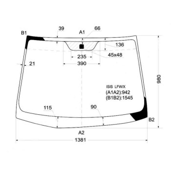 Стекло лобовое в клей TOYOTA ISIS 5D MPV 2004- <b>XYG ISIS LFW/X</b>