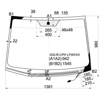 Стекло лобовое с обогревом щеток TOYOTA ISIS 04-18 <b>XYG ISIS-R-CPH LFW/H/X</b>