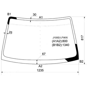 Стекло лобовое в клей DAIHATSU TERIOS / TOYOTA CAMI 97-06 <b>XYG J100G LFW/X</b>