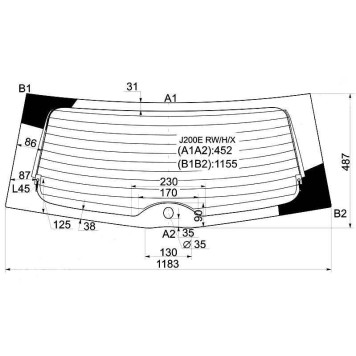 Стекло заднее (крышка багажника) с обогревом TOYOTA RUSH / DAIHATSU TERIOS / BE-GO 06- <b>XYG J200E RW/H/X</b>