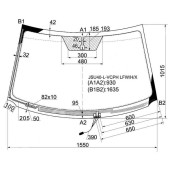 Стекло лобовое с обогревом щеток в клей TOYOTA HIGHLANDER / KLUGER 07-13 <b>XYG JSU40-L-VCPH LFW/H/X</b>