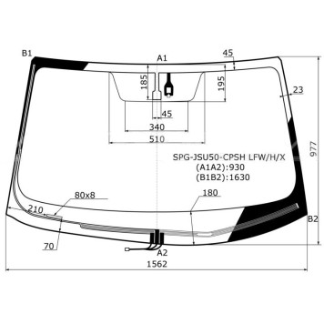 Стекло лобовое в клей TOYOTA HIGHLANDER 14- <b>XYG JSU50-L-VCPS LFW/H/X</b>