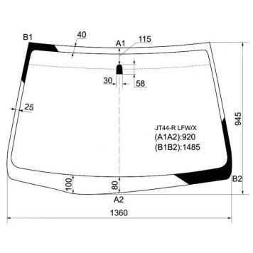 Стекло лобовое в клей MITSUBISHI DINGO / DION WAGON 98-2002 <b>XYG JT44-R LFW/X</b>