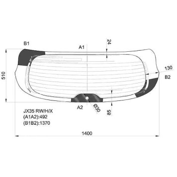 Стекло заднее (крышка багажника) с обогревом INFINITI JX35 L50 (QX60) / NISSAN SKYLINE CROSSOVER 13- <b>XYG JX35 RW/H/X</b>