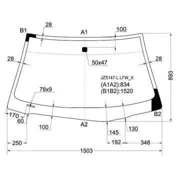 Стекло лобовое в клей LEXUS GS300 91-97 <b>XYG JZS147-L LFW/X</b>