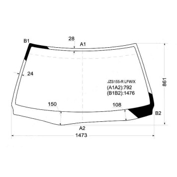 Стекло лобовое в клей TOYOTA CROWN 151 / 153 / 155 4D SEDAN 1995- <b>XYG JZS155-R LFW/X</b>