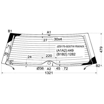 Стекло заднее с обогревом TOYOTA CROWN 5D WAGON 1998- <b>XYG JZS175-5DSTW RW/H/X</b>