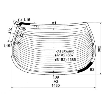 Стекло заднее (крышка багажника) с обогревом HONDA LEGEND 91-96 2D CPE <b>XYG KA8 LRW/H/X</b>