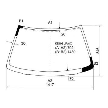 Стекло лобовое в клей TOYOTA COROLLA LEVIN / SPRINTER TRUENO COUPE 91-95 <b>XYG KE102 LFW/X</b>