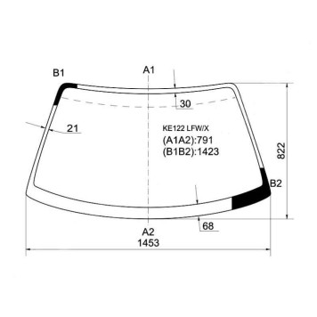 Стекло лобовое в клей TOYOTA COROLLA LEVIN / SPRINTER TRUENO COUPE 95- <b>XYG KE122 LFW/X</b>