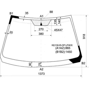 Стекло лобовое в клей TOYOTA COROLLA AXIO 4D / FIELDER WAGON #E14# 06- <b>XYG KE130-R-CP LFW/X</b>