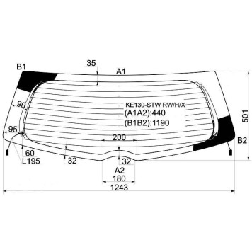Стекло заднее (крышка багажника) с обогревом TOYOTA COROLLA FIELDER WAGON #E14# 06- <b>XYG KE130-STW RW/H/X</b>