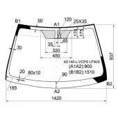 Стекло лобовое в клей TOYOTA COROLLA 2006- 4D <b>XYG KE140-L-VCPS LFW/X</b>