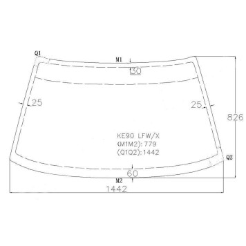 Стекло лобовое в клей TOYOTA COROLLA EE90 4D / 2-BOX / 3D / 5D 87-91 <b>XYG KE90 LFW/X</b>