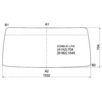 Стекло лобовое в резинку VOLKSWAGEN TRANSPORTER BENT T2 79-90 <b>XYG KOMBI-81 LFW</b>