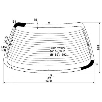 Стекло заднее с обогревом NISSAN BLUEBIRD H / T 91-96 <b>XYG KU13 RW/H/X</b>