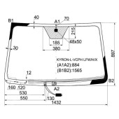 Стекло лобовое с обогревом щеток в клей SSANGYONG KYRON 05-ACTYON / ACTYON SPORT 05- <b>XYG KYRON-L-VCPH LFW/H/X</b>