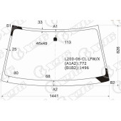 Стекло лобовое в клей без полосы MITSUBISHI L200 06-15 / PAJERO / MONTERO SPORT 08-15 <b>XYG L200-06-CL LFW/X</b>