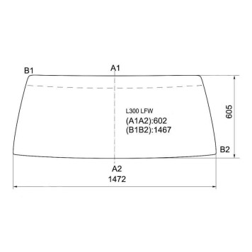 Стекло лобовое в резинку MITSUBISHI DELICA VAN WAGON 79-86 / TRUCK 79-03 <b>XYG L300 LFW</b>