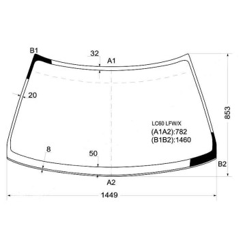 Стекло лобовое в клей MITSUBISHI MIRAGE / LANCER 4D SEDAN 88-92 <b>XYG LC60 LFW/X</b>