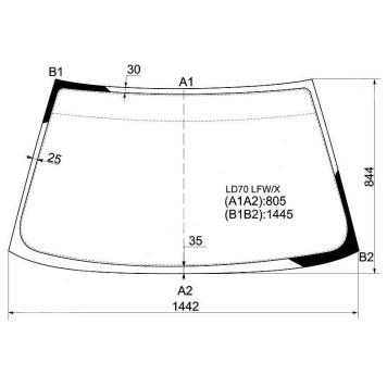 Стекло лобовое в клей MITSUBISHI LANCER SEDAN -96 / LIBERO WAGON 92-01 <b>XYG LD70 LFW/X</b>