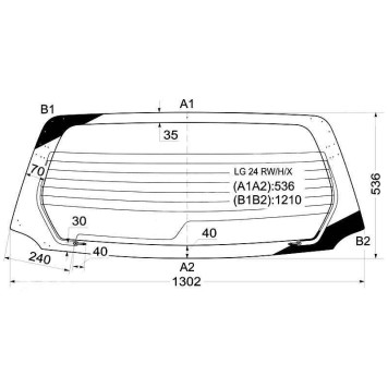 Стекло заднее (крышка багажника) с обогревом MITSUBISHI MIRAGE 3D HATCH-BACK 95- <b>XYG LG24 RW/H/X</b>