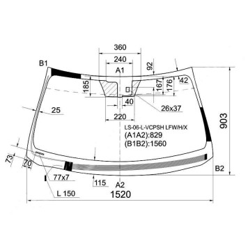 Стекло лобовое с обогревом щеток +дд в клей LEXUS LS460 / 460L / 600HL 06-17 <b>XYG LS-06-L-VCPSH LFW/H/X</b>
