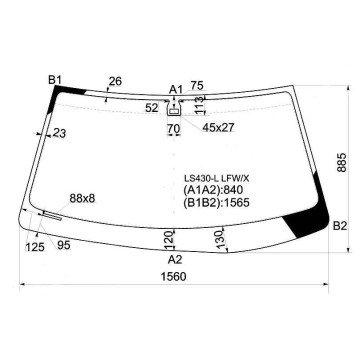 Стекло лобовое в клей LEXUS LS430 00-06 <b>XYG LS430-L LFW/X</b>