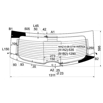 Стекло заднее (крышка багажника) с обогревом MAZDA 6 / ATENZA 08- 5D WGN <b>XYG MAZ-6-08-STW RW/H/X</b>