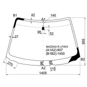 Стекло лобовое в клей MAZDA DEMIO 02-07 <b>XYG MAZDA2-R LFW/X</b>